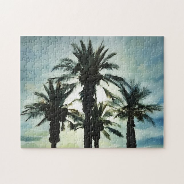 Quebra-cabeça Quatro Palmeiras Tropicais em Céu Soldado Cavique (Horizontal)