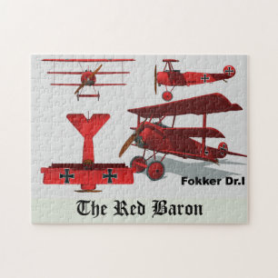 Quebra-cabeça Quatro vistas do Fokker "Baron vermelho "