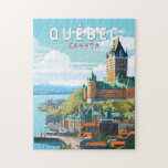 Quebra-cabeça Quebec Canada Viagem Art Vintage<br><div class="desc">O vetor retro do Quebec,  viagem design. O Quebec,  nidificado no leste do Canadá,  oferece uma mistura única de charme europeu e espírito norte-americano.</div>