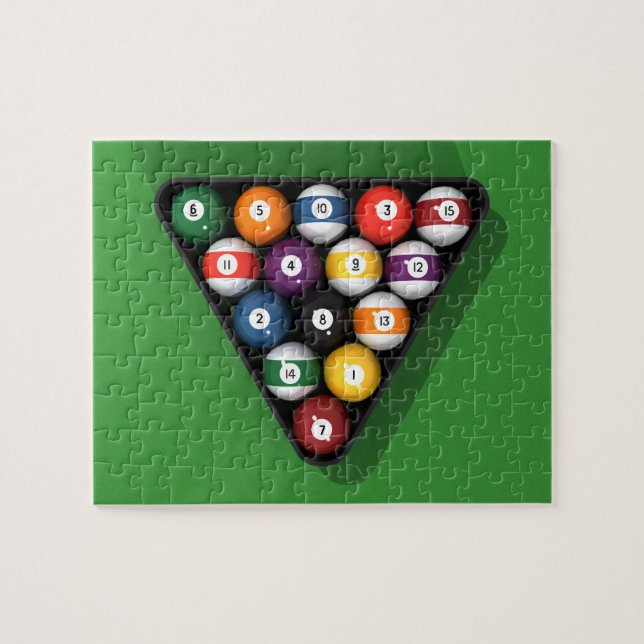 Quebra-cabeça Quebra-cabeça: Bolas de Piscina em Feltro Verde (Horizontal)