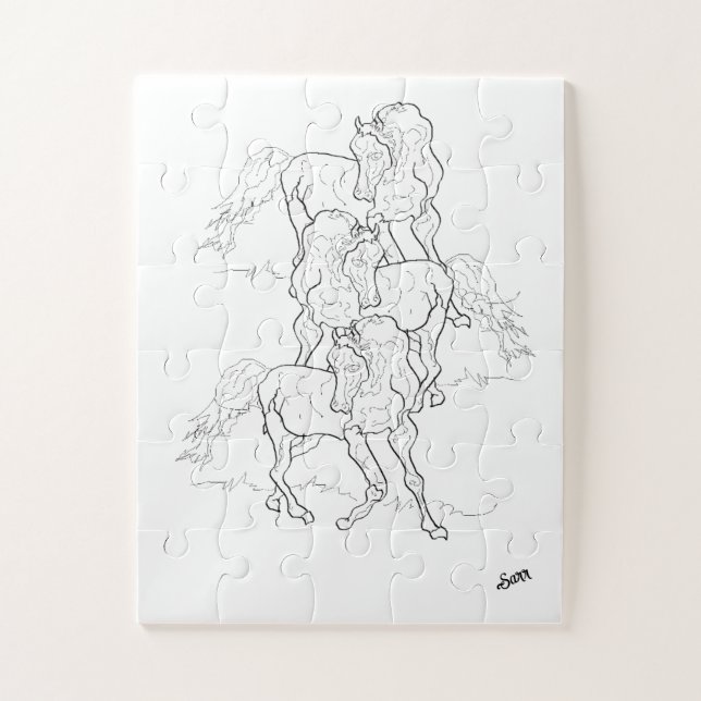 Quebra-cabeça Quebra-cabeça: Cavalos Árabes Dançantes (Vertical)