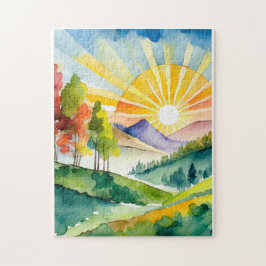 Quebra-cabeça Quebra-cabeça: Majestade da Montanha em Sunrise