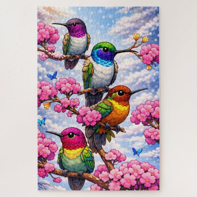 Quebra-cabeça Quebra-Cabeça(Puzzle)Lindas Cores dos Beija-Flores (Vertical)