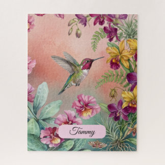 Quebra-cabeça QUEBRA-CABEÇAS: Beija-flor e Floral Personalizado