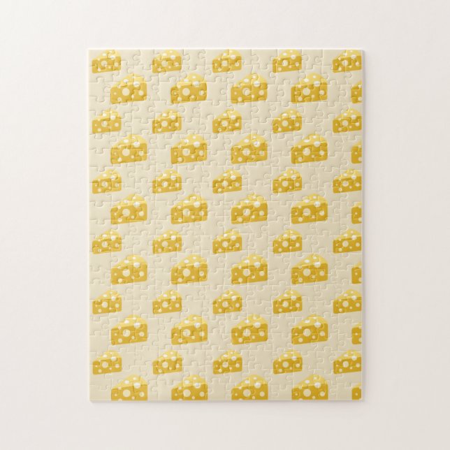 Quebra-cabeça Queijo abre Comida amarela suíça (Vertical)