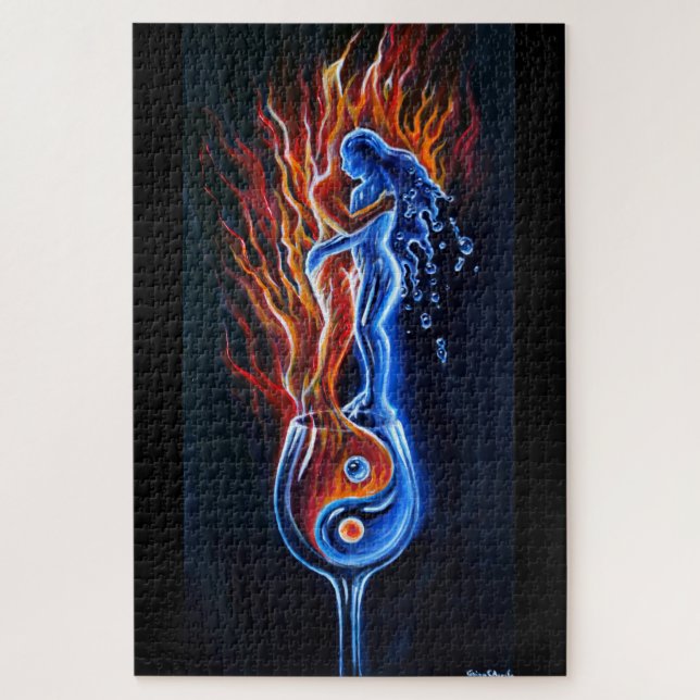 Quebra-cabeça Quem é o fogo, quem é a água (Vertical)