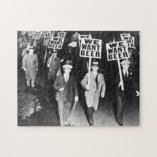Quebra-cabeça Queremos Cerveja Protestando Fotografia Velha. Vin