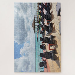 Quebra-cabeça Quiet Morning by the Sea – Peaceful Coastal Deck