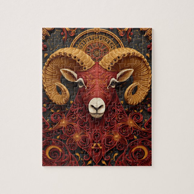 Quebra-cabeça Quilling de Papel do Zodíaco de Áries (Vertical)