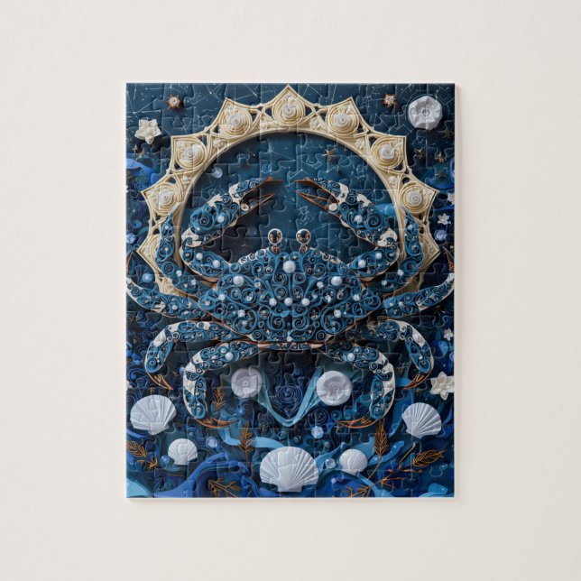 Quebra-cabeça Quilling do Zodíaco de Câncer (Vertical)
