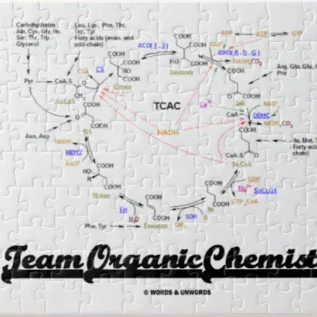 Quebra-cabeça Química Orgânica de Equipe (Krebs Cycle TCAC) (No need to be an organic chemist to enjoy this Krebs cycle (citric acid cycle) jigsaw puzzle.)