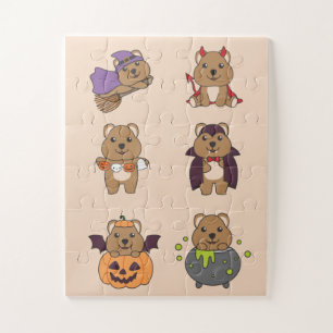 Quebra-cabeça Quokka Halloween Devil Pumpkin Vampire Costume Jig