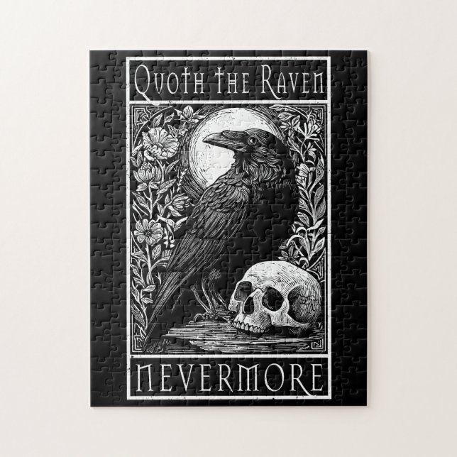 Quebra-cabeça Quoth the Raven - Nunca mais - Edgar Allan Poe art (Vertical)