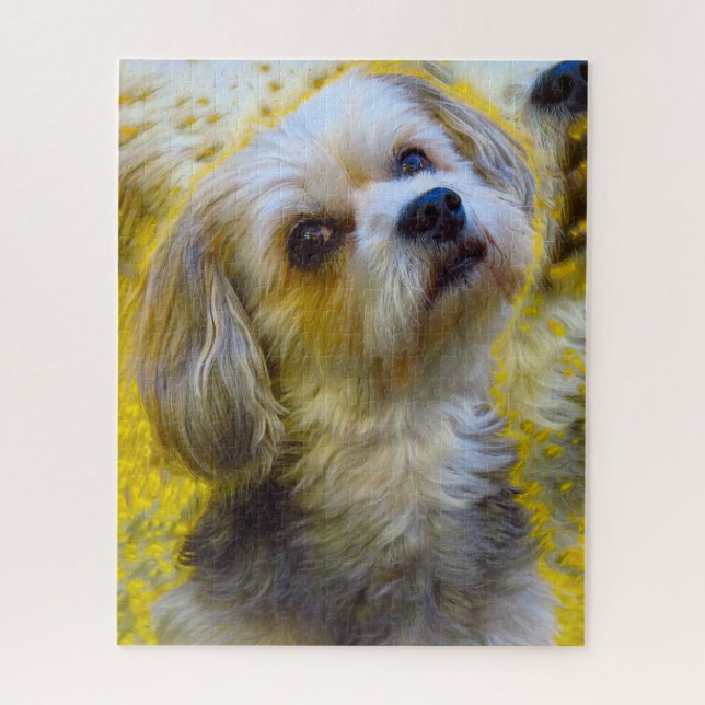 Quebra-cabeça Raça de Cão Maltês. (Vertical)