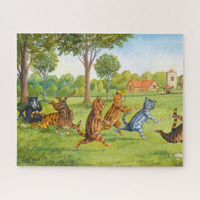 Quebra-cabeça Raça de Ovos e Colheres por Louis Wain (Horizontal)