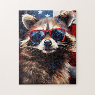 Quebra-cabeça Raccoon 4 de julho Dia da Independência