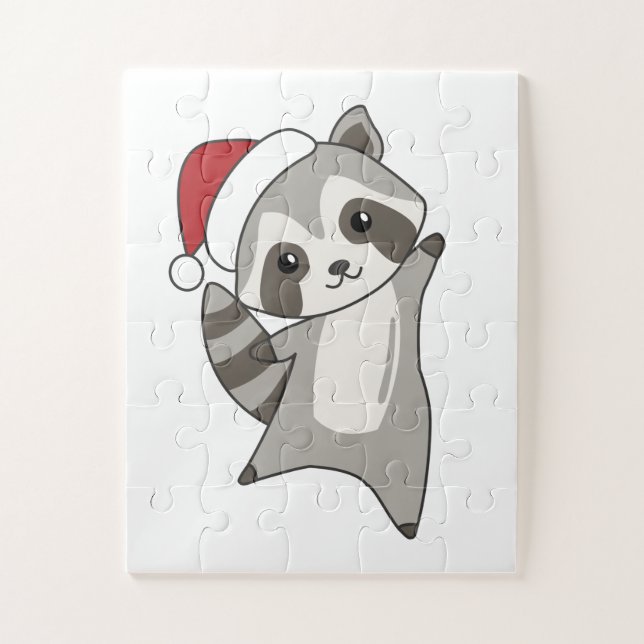Quebra-cabeça Raccoon Christmas Snow Winter Raccoons (Vertical)