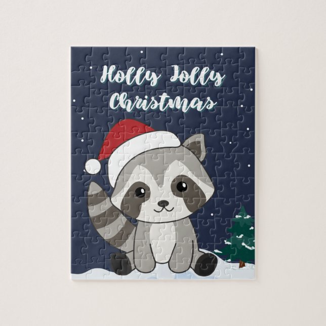 Quebra-cabeça Raccoon Christmas Snow Winter Raccoons Jigserpuzz (Vertical)
