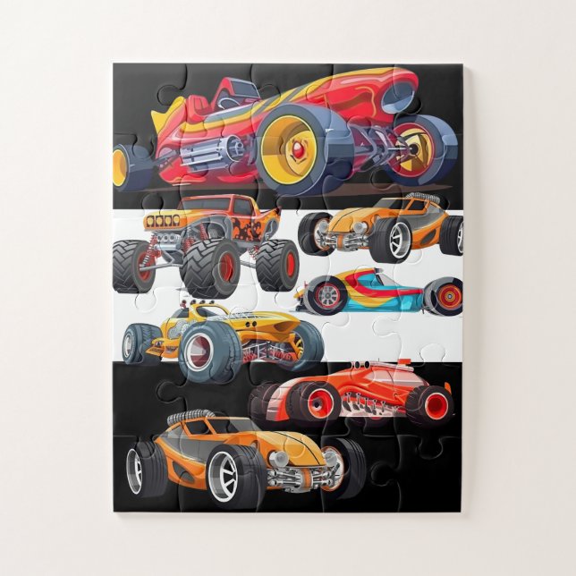 Quebra-cabeça Race Car Monster Truck Cars Design (Vertical)