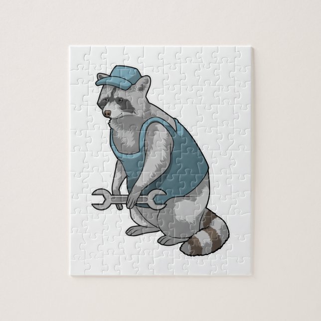 Quebra-cabeça Racoon como artesão de Wrench (Vertical)