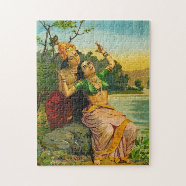 Quebra-cabeça Radha Bilas por Raja Ravi Varma (Vertical)
