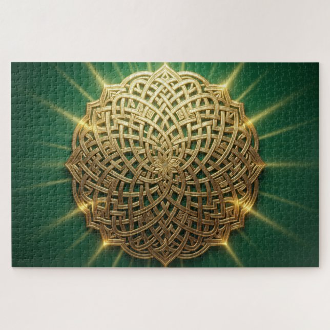 Quebra-cabeça Radiant Celtic Knot Mandala Jigsaw Puzzle (Horizontal)
