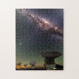 Quebra-cabeça Rádio Telescópio e Via Látea acima