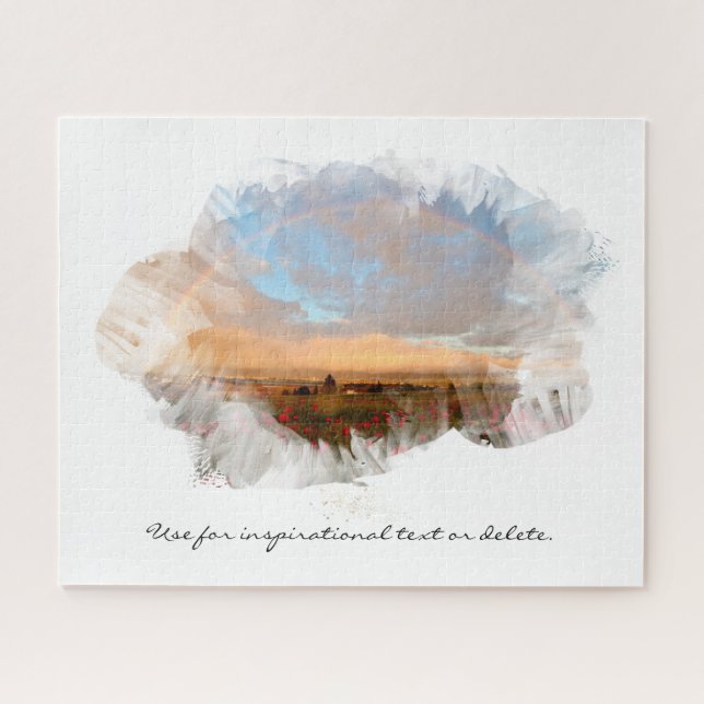 Quebra-cabeça *~* Rainbow Beach Floral Ocean Artsy AR11 Jigsee (Horizontal)