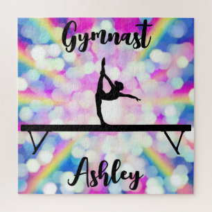 Quebra-cabeça Rainbow Bokeh Blast Gymnastics Beam Personalizado