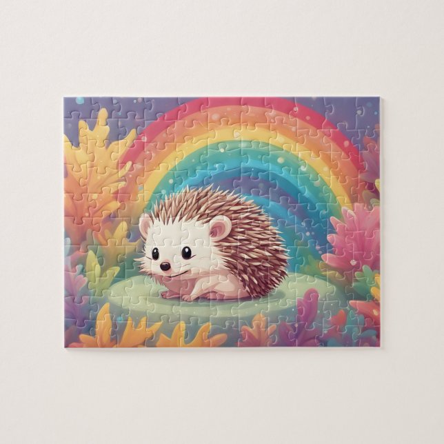 Quebra-cabeça Rainbow Cute Hedgehog (Horizontal)