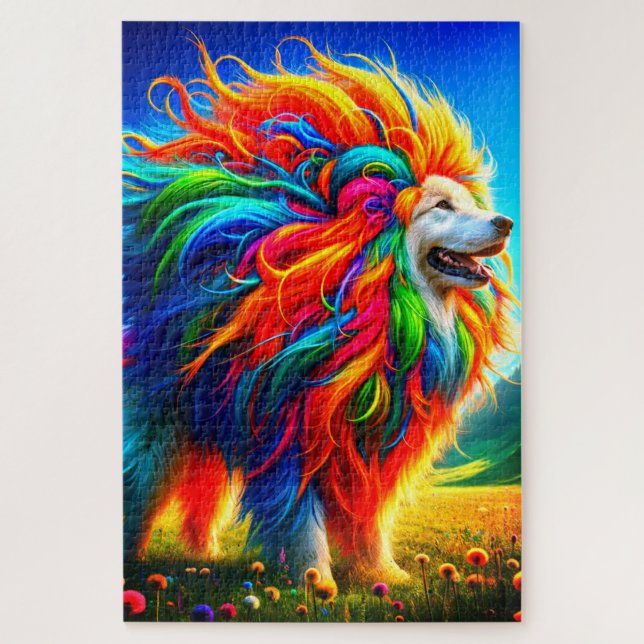 Quebra-cabeça Rainbow Dog (Vertical)