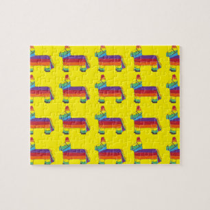 Quebra-cabeça Rainbow Donkey Piñata Fiesta Festa de aniversário 