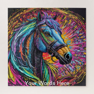 Quebra-cabeça Rainbow Garden Neon Psychedelic Willife Nature