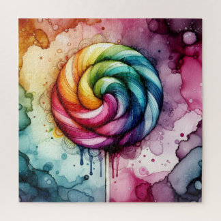 Quebra-cabeça Rainbow Lollipop Alcohol Ink