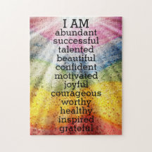 Rainbow Positive Affirmations  Business Card Magne