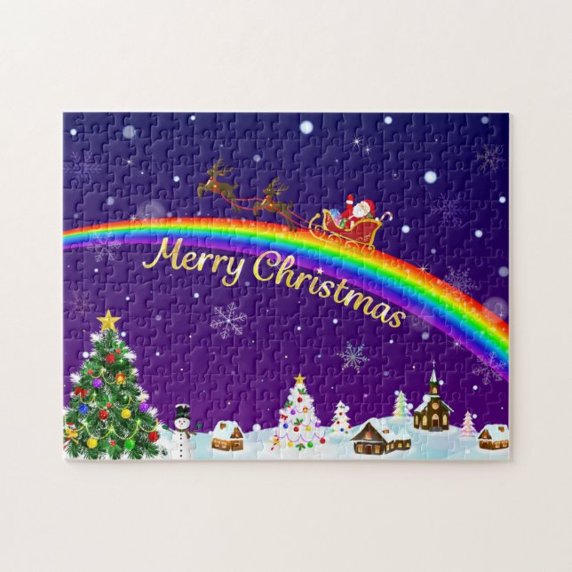 Quebra-cabeça Rainbow Santa Claus (Horizontal)