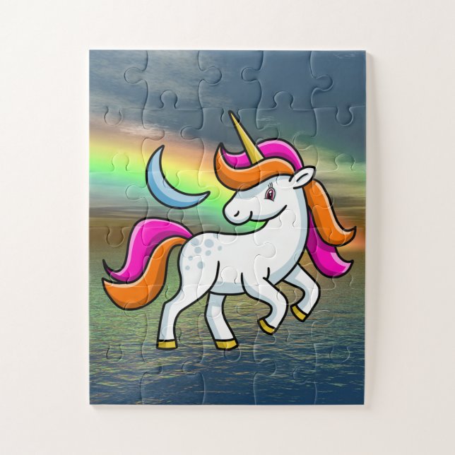 Quebra-cabeça Rainbow Unicorn (Vertical)