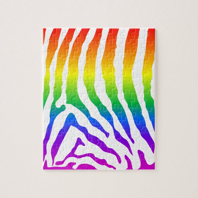 Quebra-cabeça Rainbow Zebra Pattern (Vertical)