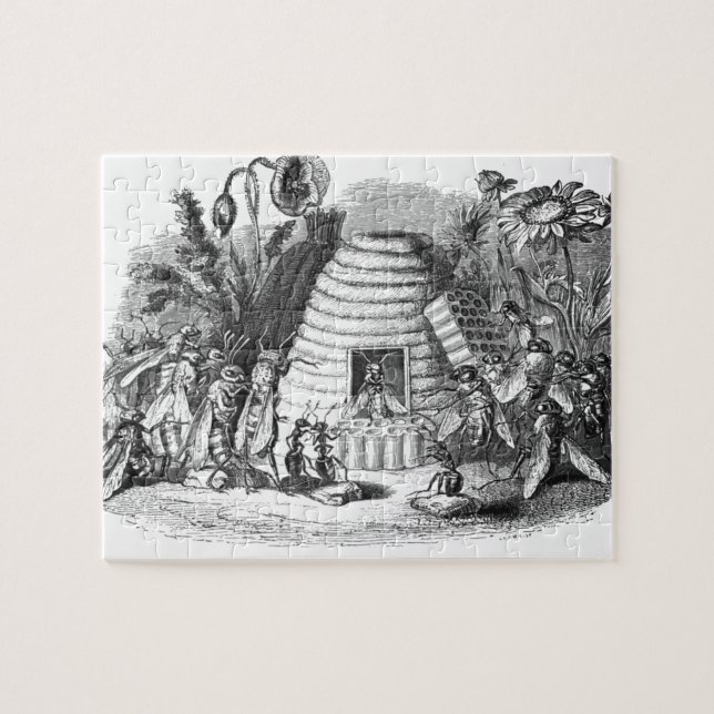 Quebra-cabeça Rainha Abelhas E Abelhas De Trabalhadores Na Colme (Horizontal)