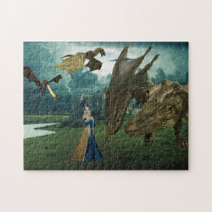 Quebra-cabeça Rainha com Castelo de Dragões Wyverns