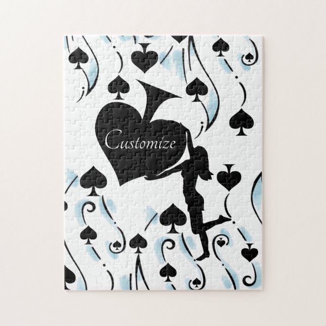 Quebra-cabeça Rainha das Espadas Segurando o Trovão Ace Negro (Vertical)