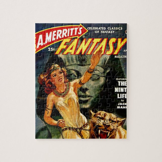 Quebra-cabeça Rainha egípcia e seu leão (Vertical)