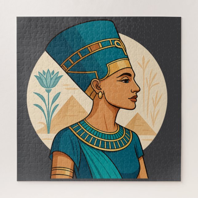 Quebra-cabeça Rainha Nefertiti - Beleza Eterno do Legado Antigo (Vertical)