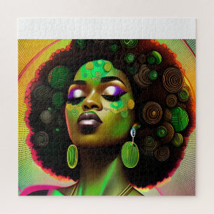 Quebra-cabeça Rainha negra melanina Mulher americana