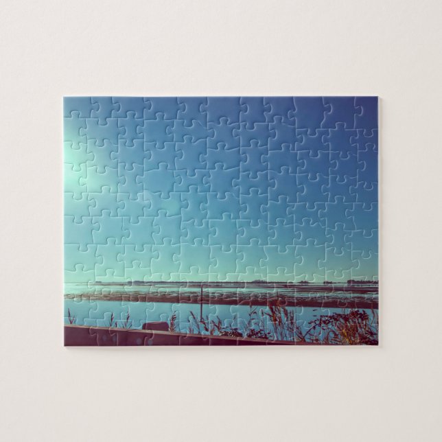 Quebra-cabeça Raios solares sobre a lagoa azul (Horizontal)