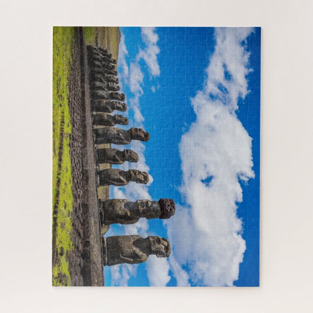 Quebra-cabeça Rapa Nui, antiga Ilha de Páscoa Moai (Vertical)