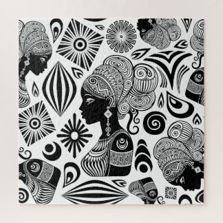 Quebra-cabeça Rapariga africana Retrato Tribal Tatuagem