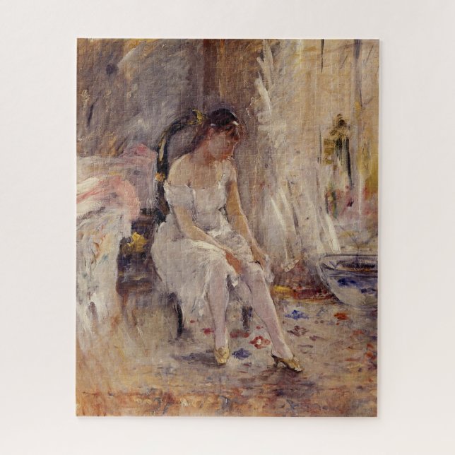 Quebra-cabeça Rapariga colocando suas meias (por Berthe Morisot) (Vertical)