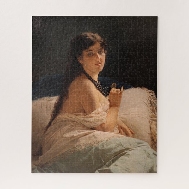 Quebra-cabeça Rapariga com Medalhão (por Gerolamo Induno) (Vertical)