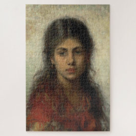 Quebra-cabeça Rapariga com um Saco Vermelho (por Alexei Harlamof